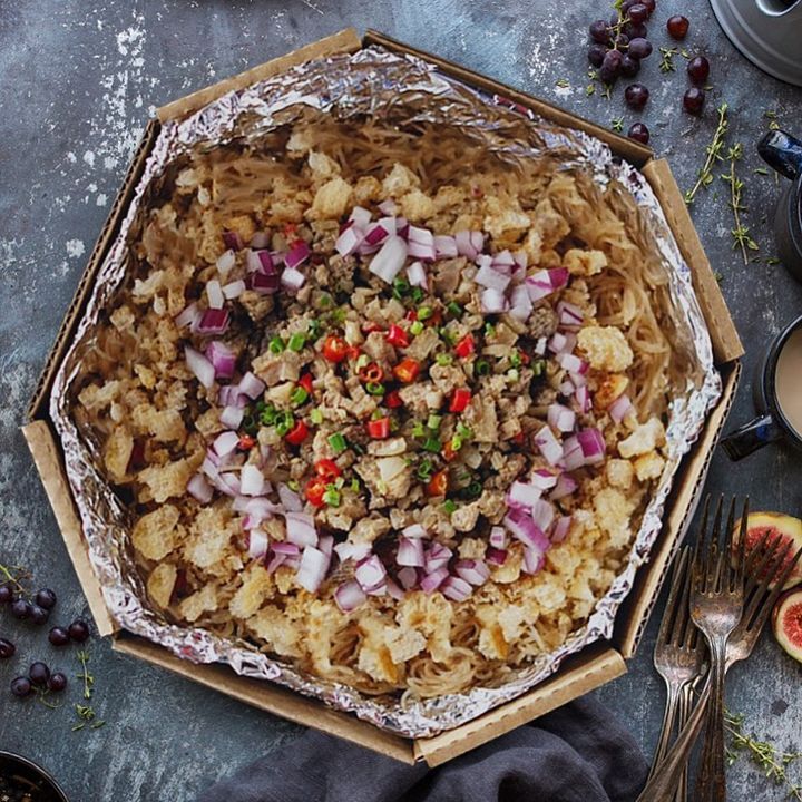 BIG5 Pancit Sisig platter with toppings